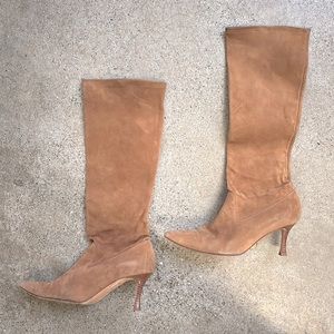 Manolo Blahnik Cognac Suede Boots